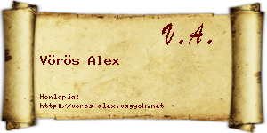 Vörös Alex névjegykártya