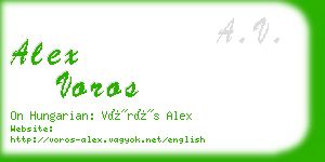 alex voros business card